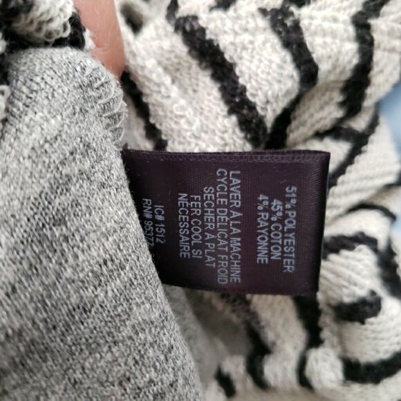 Sanctuary lace up tunic top gray and black stripe - Picture 3 of 7